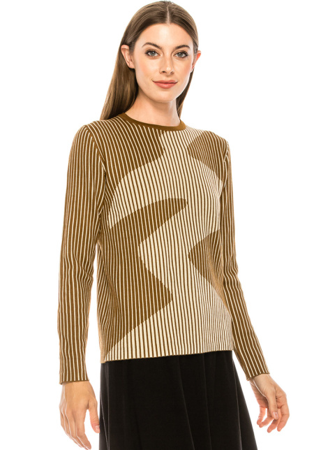 Thin-striped sweater in mustard