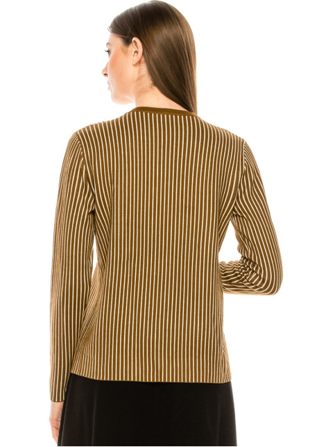 Thin-striped sweater in mustard
