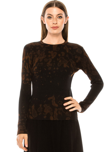 Spotty sweater in black and rust