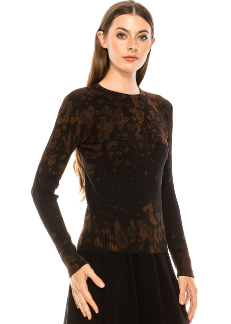 Spotty sweater in black and rust