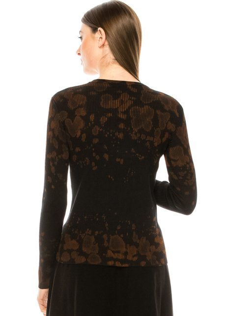 Spotty sweater in black and rust