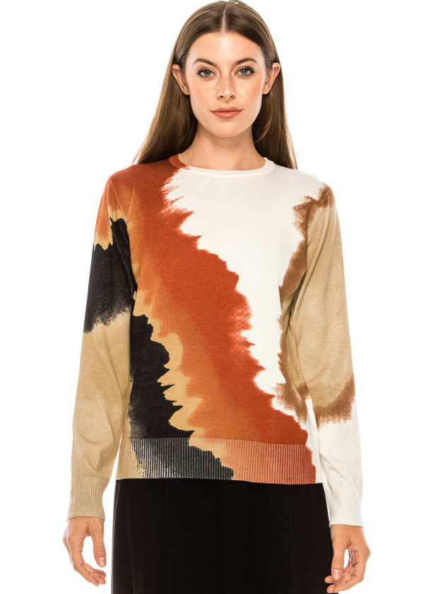 Multi-colored crew neck sweater