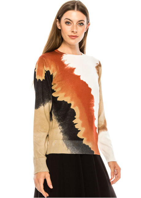 Multi-colored crew neck sweater