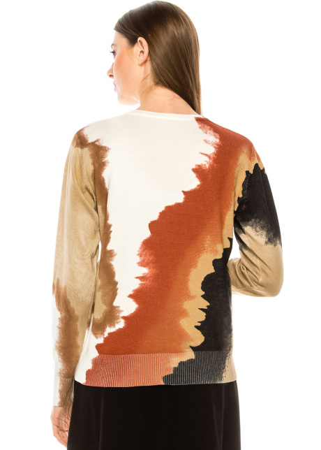 Multi-colored crew neck sweater
