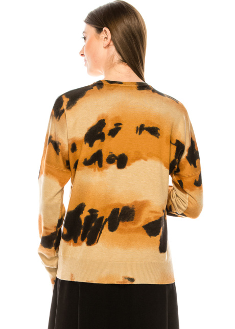Abstract pattern sweater in camel