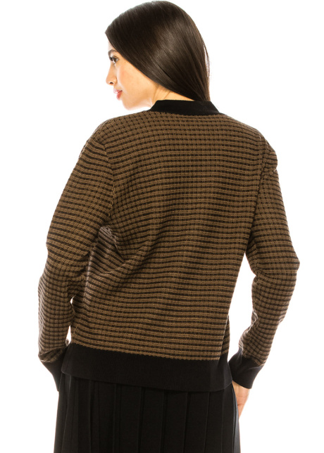Classy plaid cardigan in black