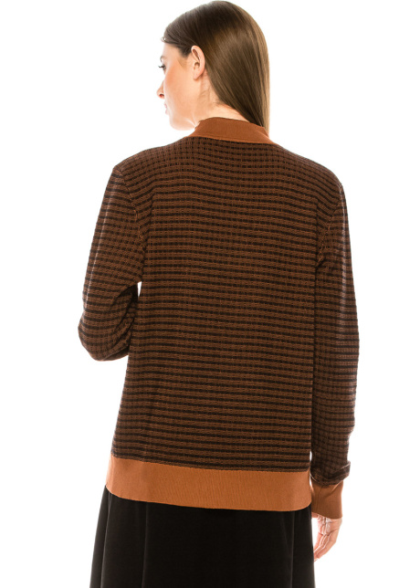 Classy plaid cardigan in rust