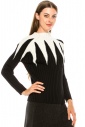 Geometric petals sweater in black and white