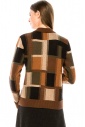 Checkered cardigan with shirt collar