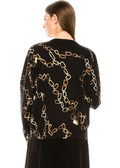 Chain print crew neck sweater