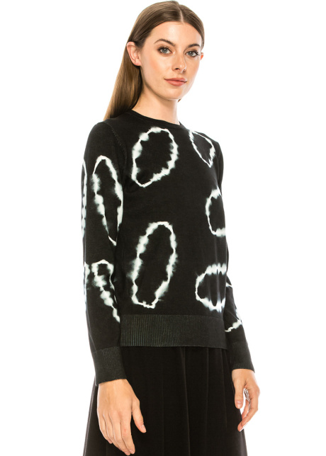 Creative pattern sweater in black and white