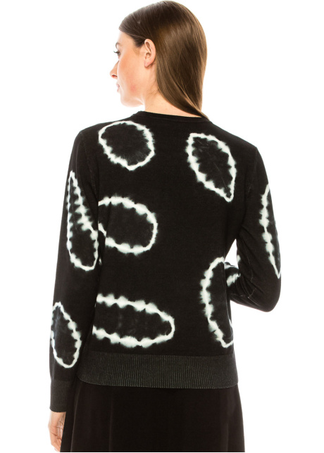 Creative pattern sweater in black and white