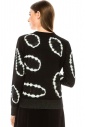 Creative pattern sweater in black and white