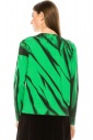The vibrant green sweater with black splashes