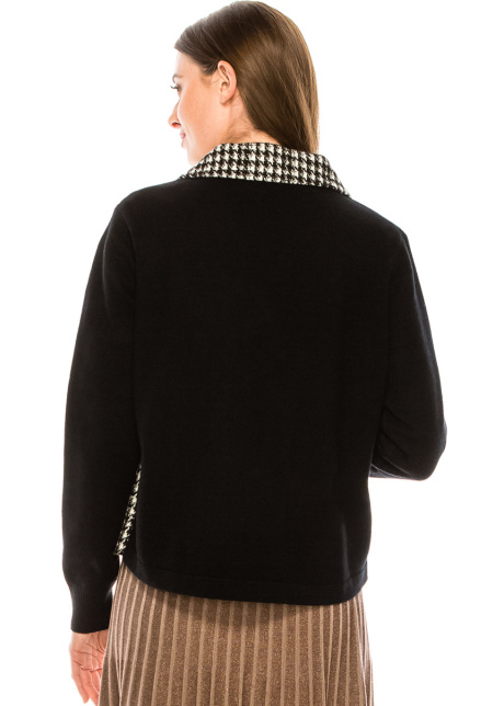 Double-breasted two-colored cardigan