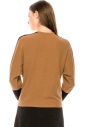 Color block long sleeve T-shirt with high cuffs (Camel)