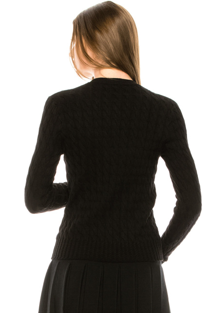 Cable knit classy sweater in black