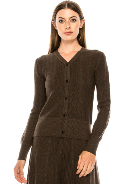 Buttoned cardigan in brown
