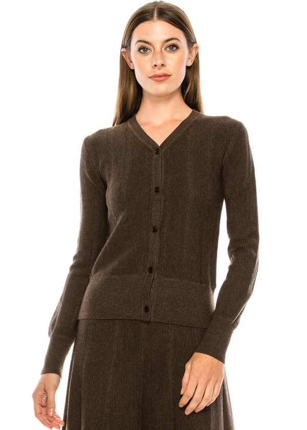 Buttoned cardigan in brown