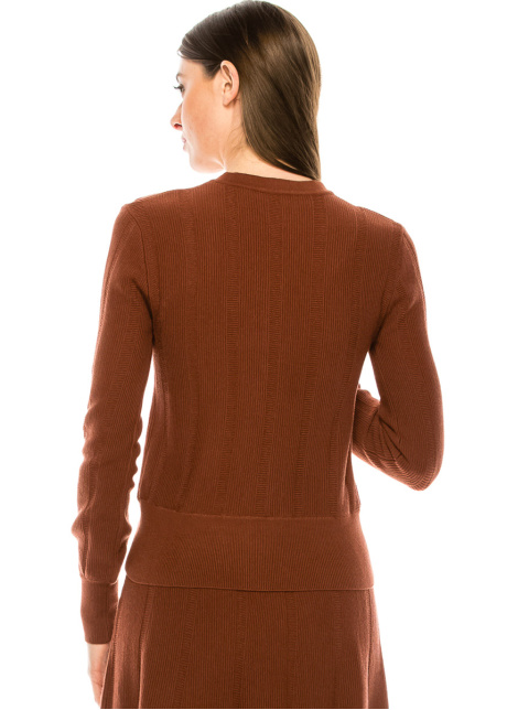 Buttoned cardigan in rust