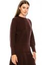 Slim sweater with voluminous sleeves in brown