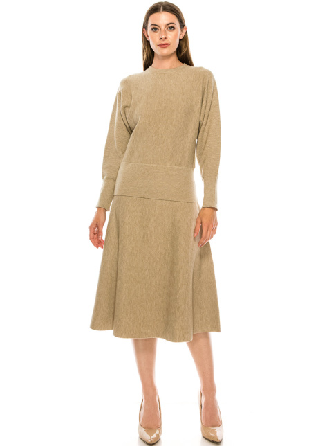 A-line midi skirt in oatmeal