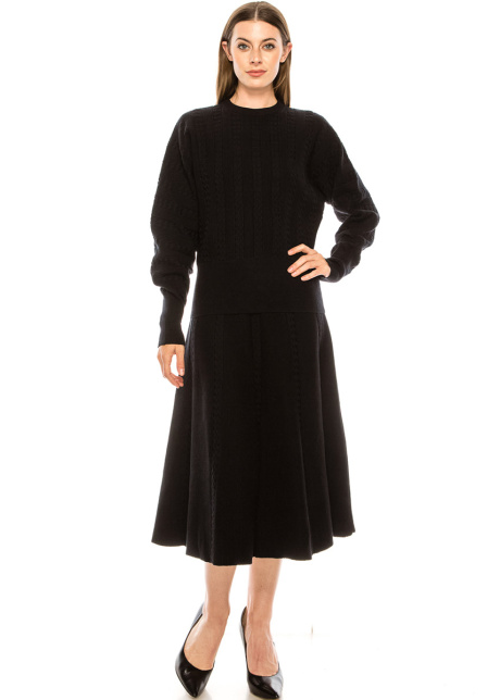 Sweater with volume sleeves in black