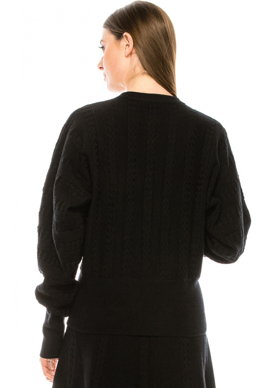 Sweater with volume sleeves in black