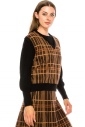 Two-layer camel and black sweater