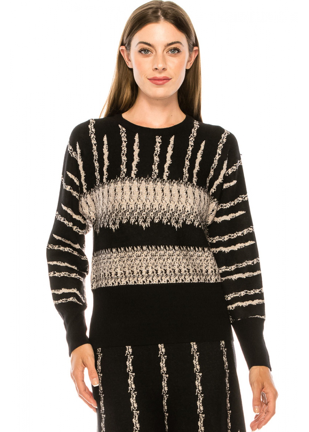 Black and pink lurex sweater