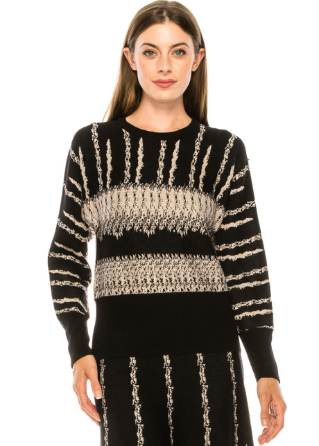 Black lurex skirt with pale pink décor