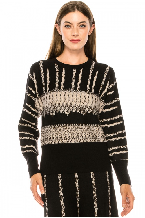 Black and pink lurex sweater