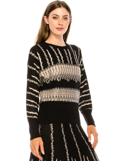 Black and pink lurex sweater