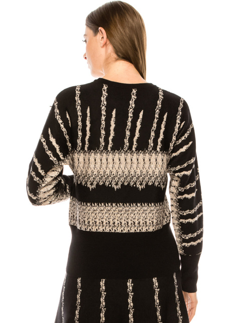 Black and pink lurex sweater
