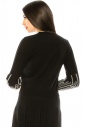 Black sweater with embroidery on sleeves