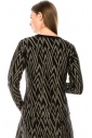Geometric pattern sweater in silver and black