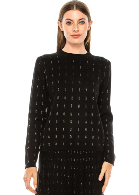 Basic sweater in silver and black