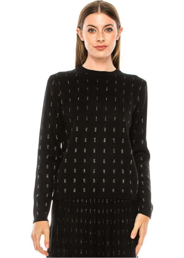 Basic sweater in silver and black