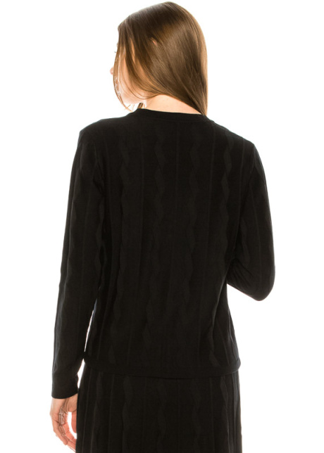 V-neck knitted cardigan in black