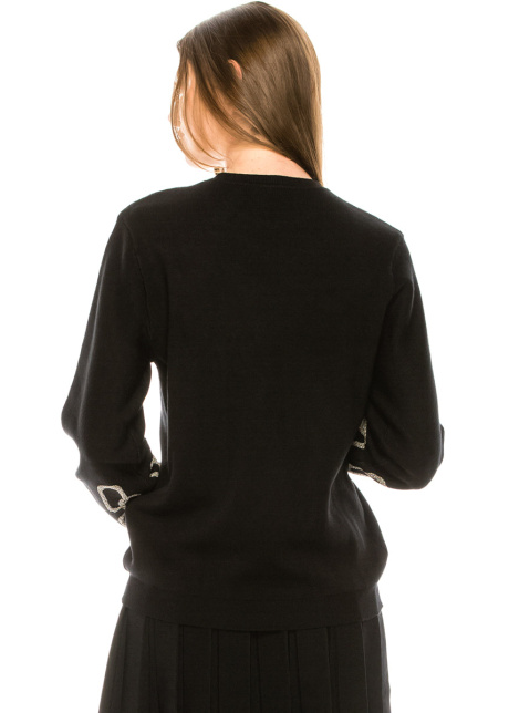 Black sweater with print on sleeves