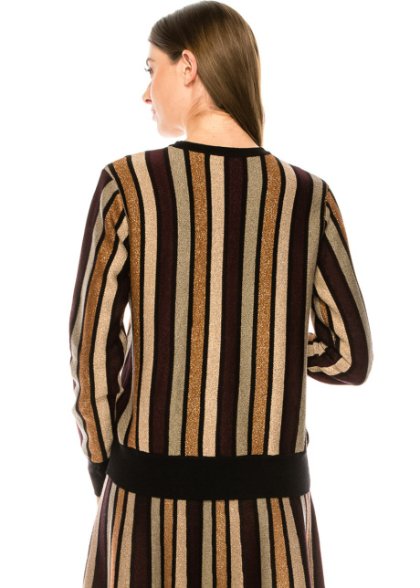 Shiny stripped lurex sweater