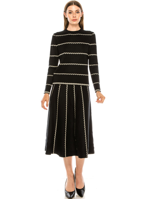 Striped sweater in black and white