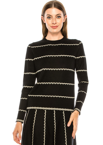 Striped sweater in black and white