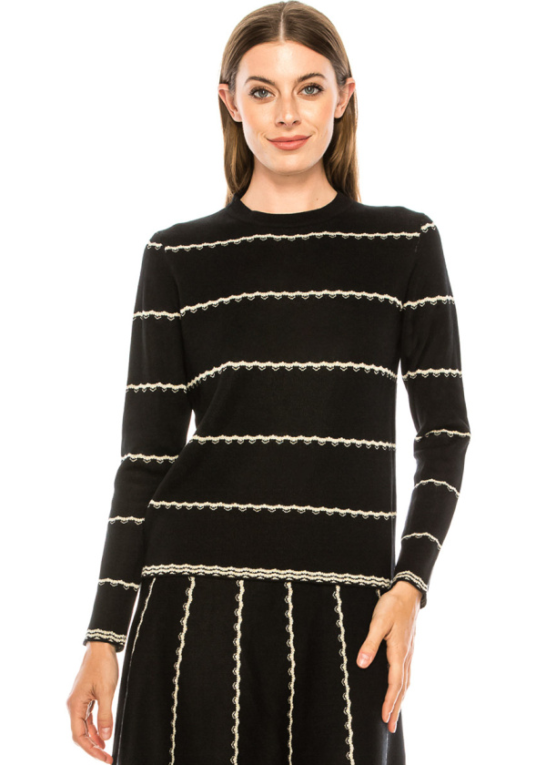 Striped sweater in black and white