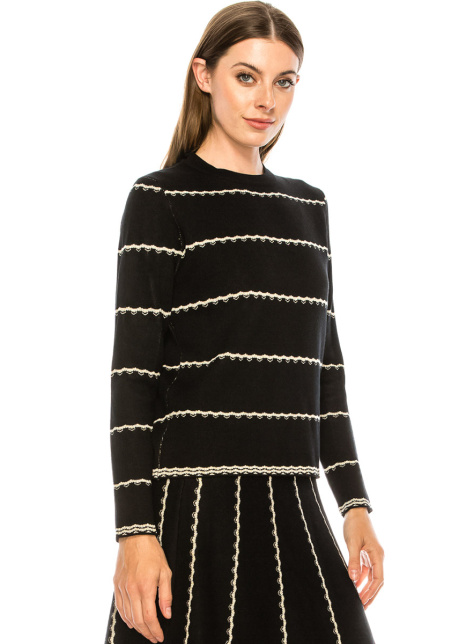 Striped sweater in black and white