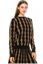 Lurex ornament sweater in golden and black