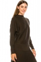 Batwing sleeve ribbed sweater in olive