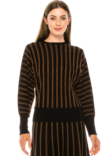 Striped sweater in black
