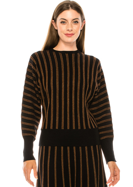 Striped sweater in black