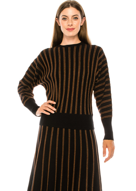 Striped sweater in black